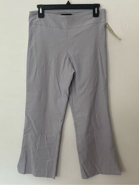 Estelle & Finn Crop Flare Pants with Side Slits Light Gray Size 4 NWT